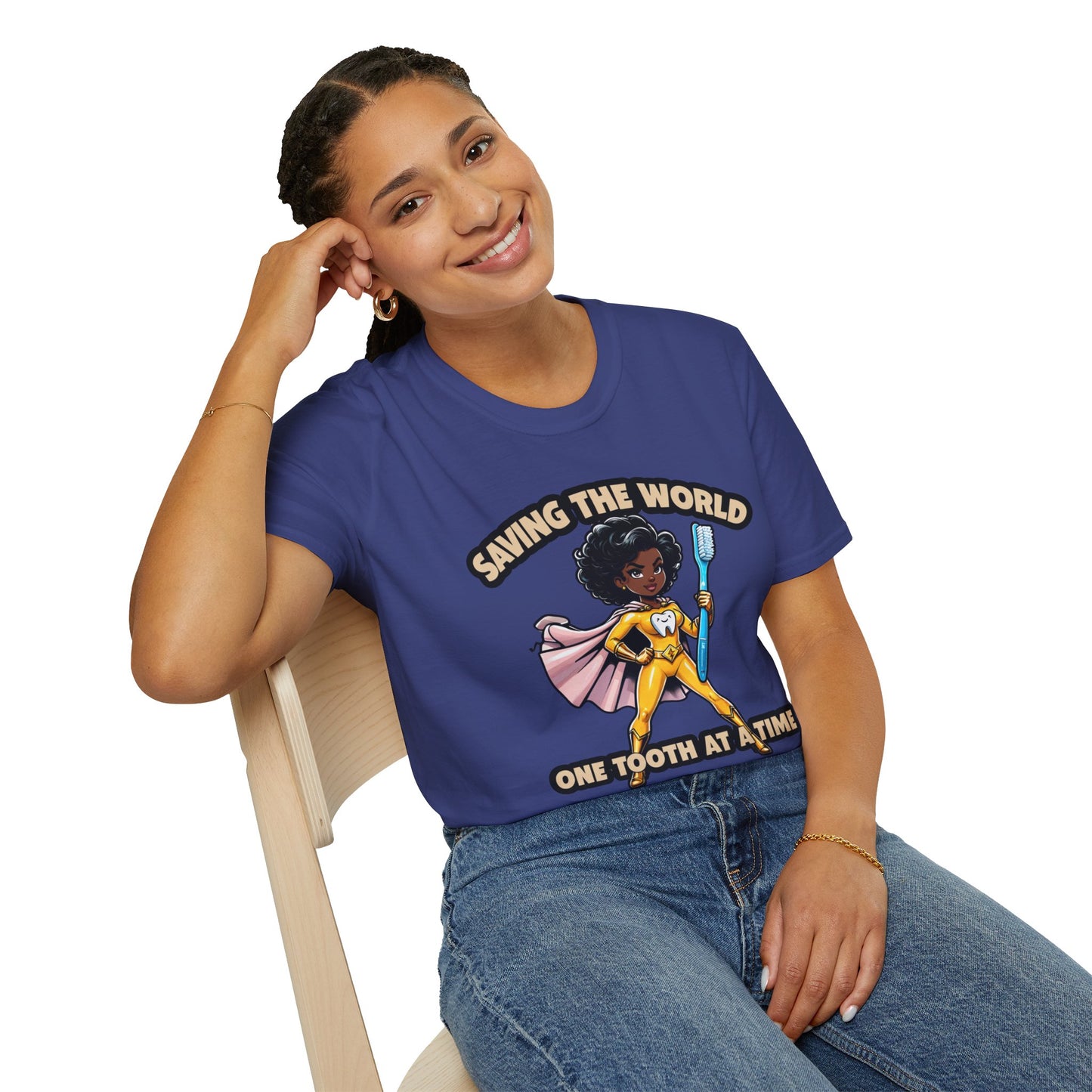 Super Smiles Defender - BW T-Shirt - Unisex Softstyle Tee