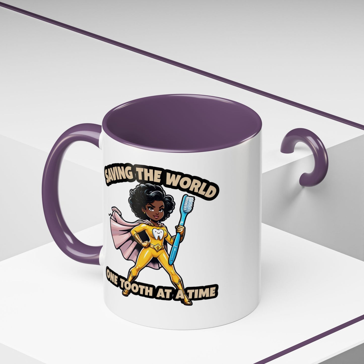 Super Smiles Defender - BW Accent Coffee Mug (11oz)