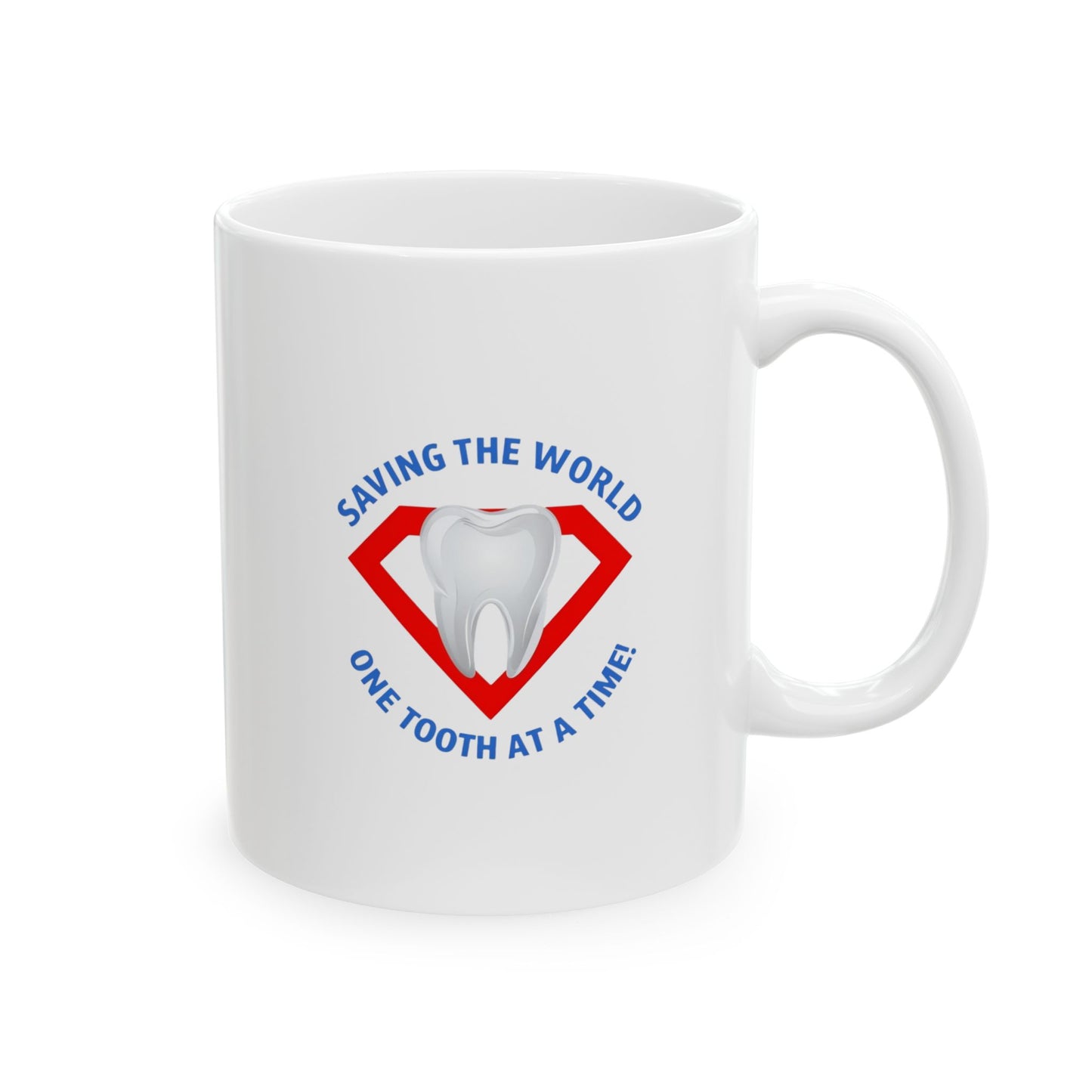 Super Tooth chest emblem Ceramic Mug, (11oz)