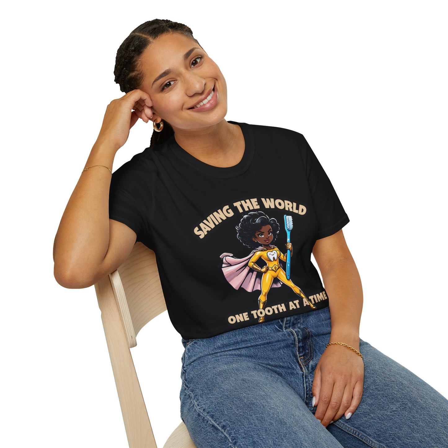 Super Smiles Defender - BW T-Shirt - Unisex Softstyle Tee