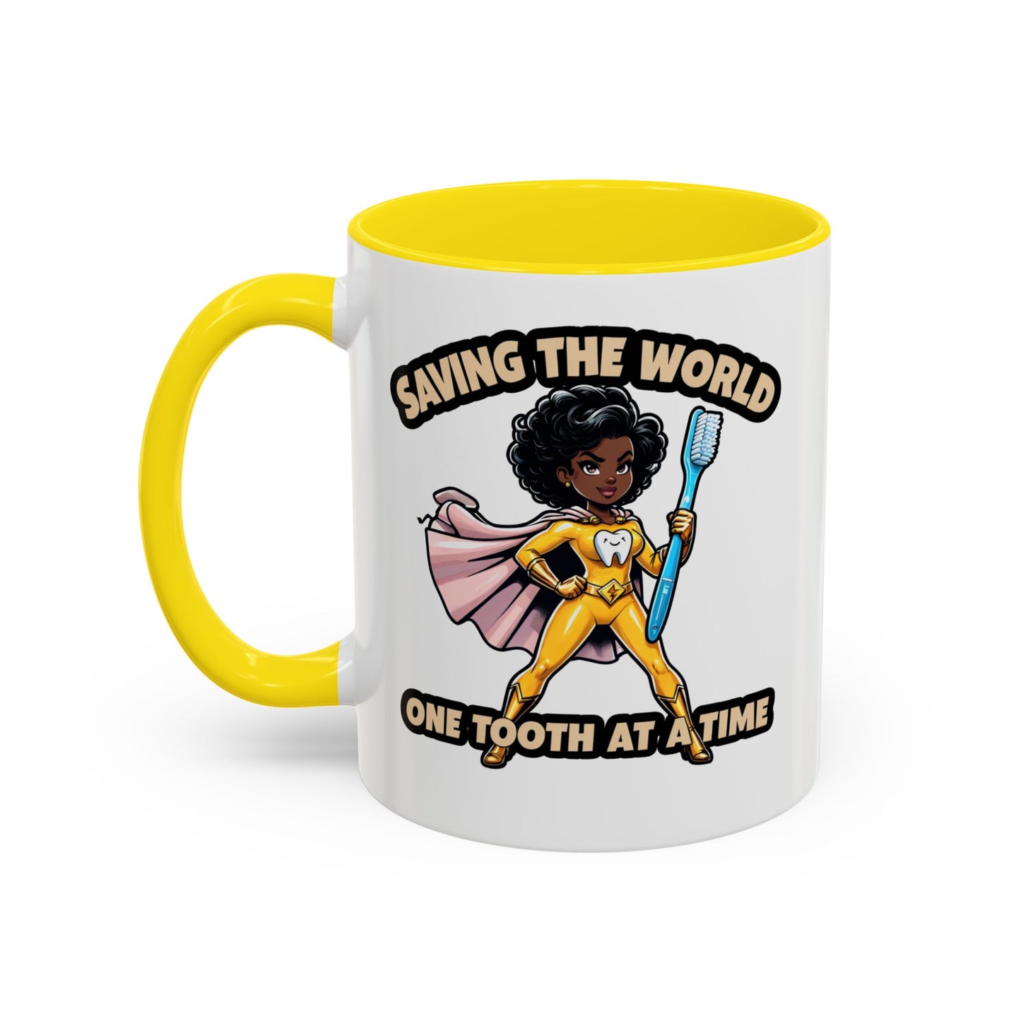 Super Smiles Defender - BW Accent Coffee Mug (11oz)