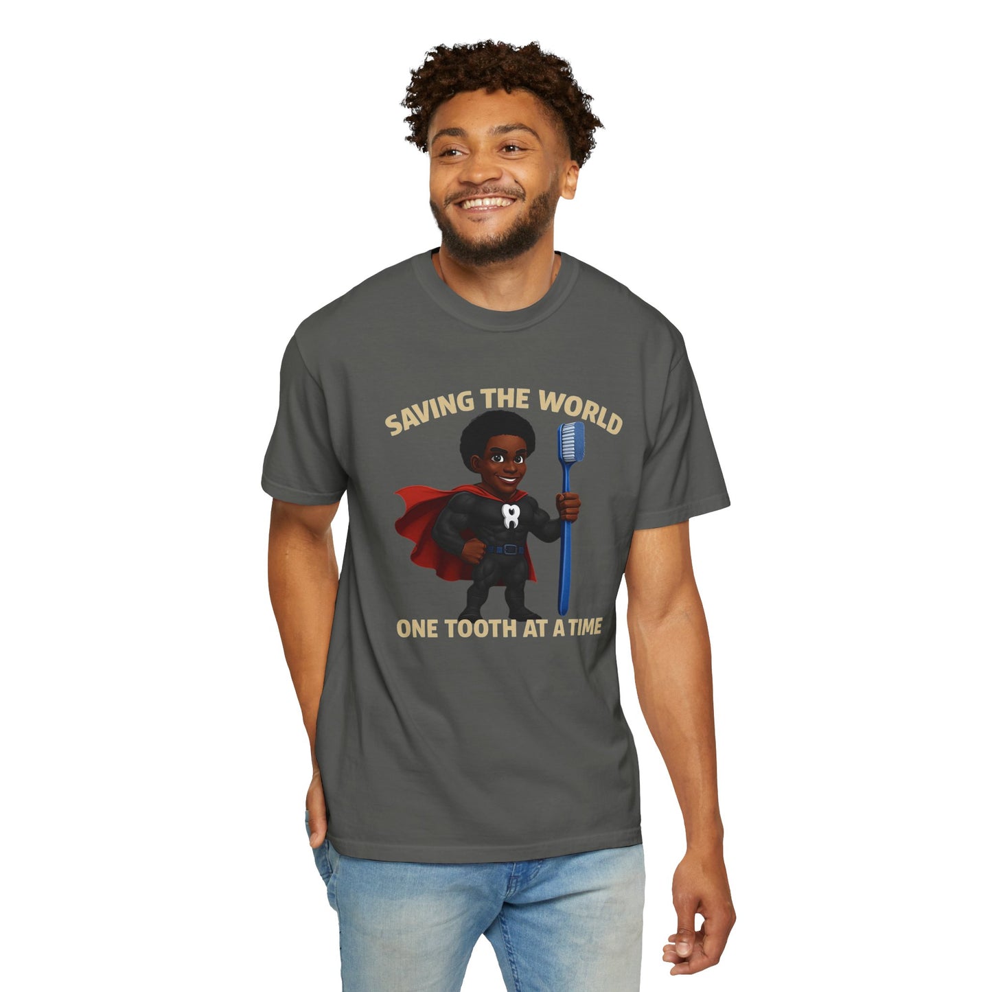 Super Smiles Defender - BM  Unisex Garment-Dyed T-shirt
