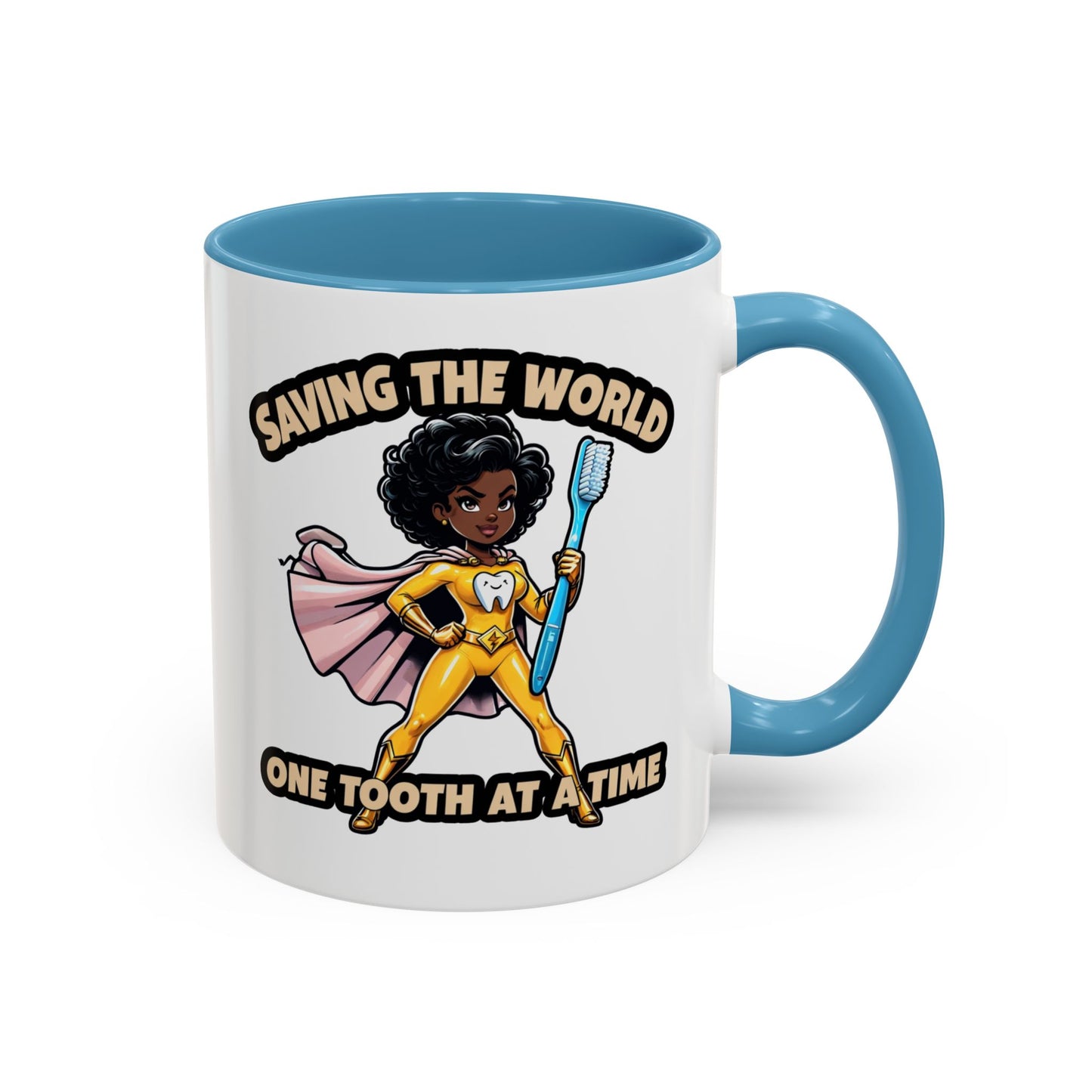 Super Smiles Defender - BW Accent Coffee Mug (11oz)