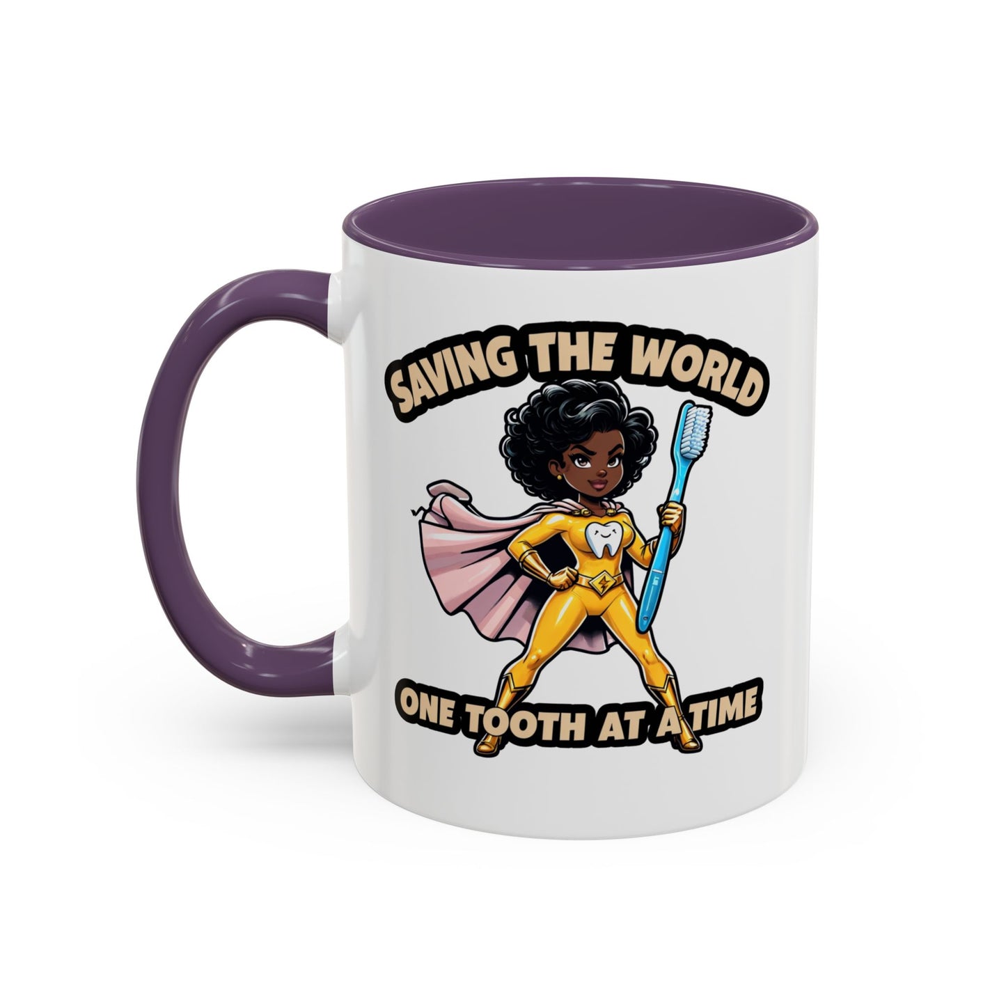 Super Smiles Defender - BW Accent Coffee Mug (11oz)