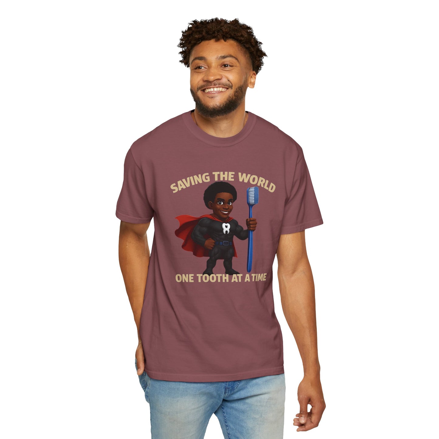 Super Smiles Defender - BM  Unisex Garment-Dyed T-shirt