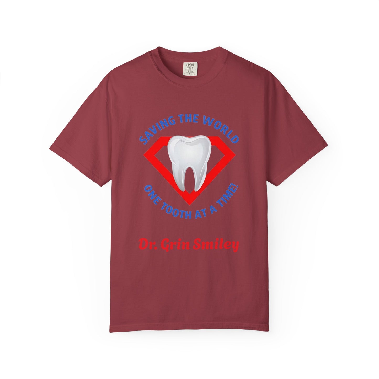(Personalized Front Only) Super Tooth chest emblem Unisex Garment-Dyed T-shirt