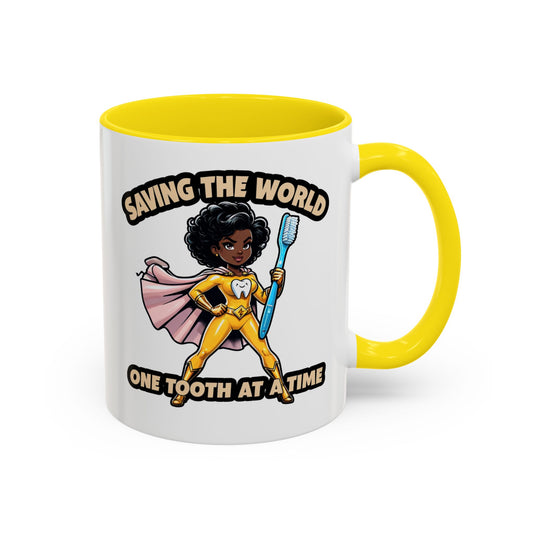 Super Smiles Defender - BW Accent Coffee Mug (11oz)