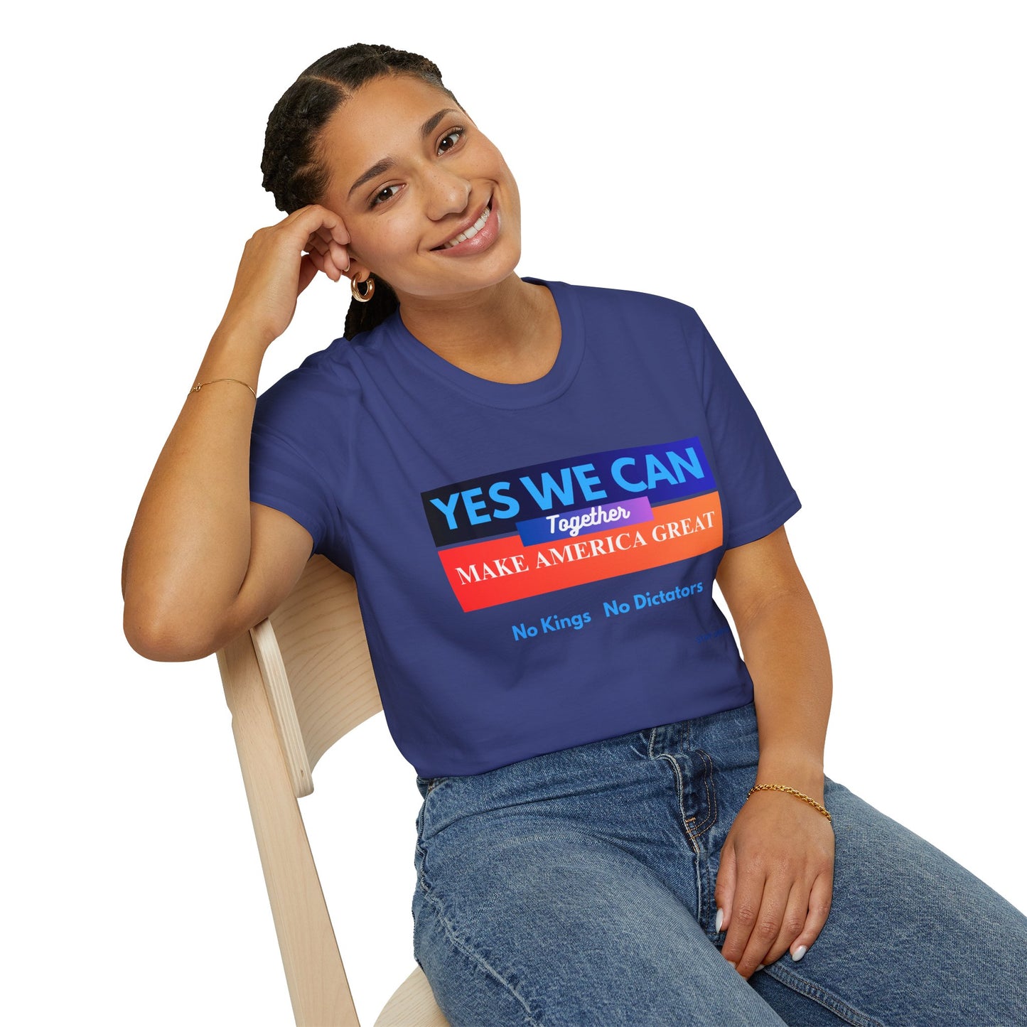 Political Statement T-Shirt - Yes We Can Make America Great Together