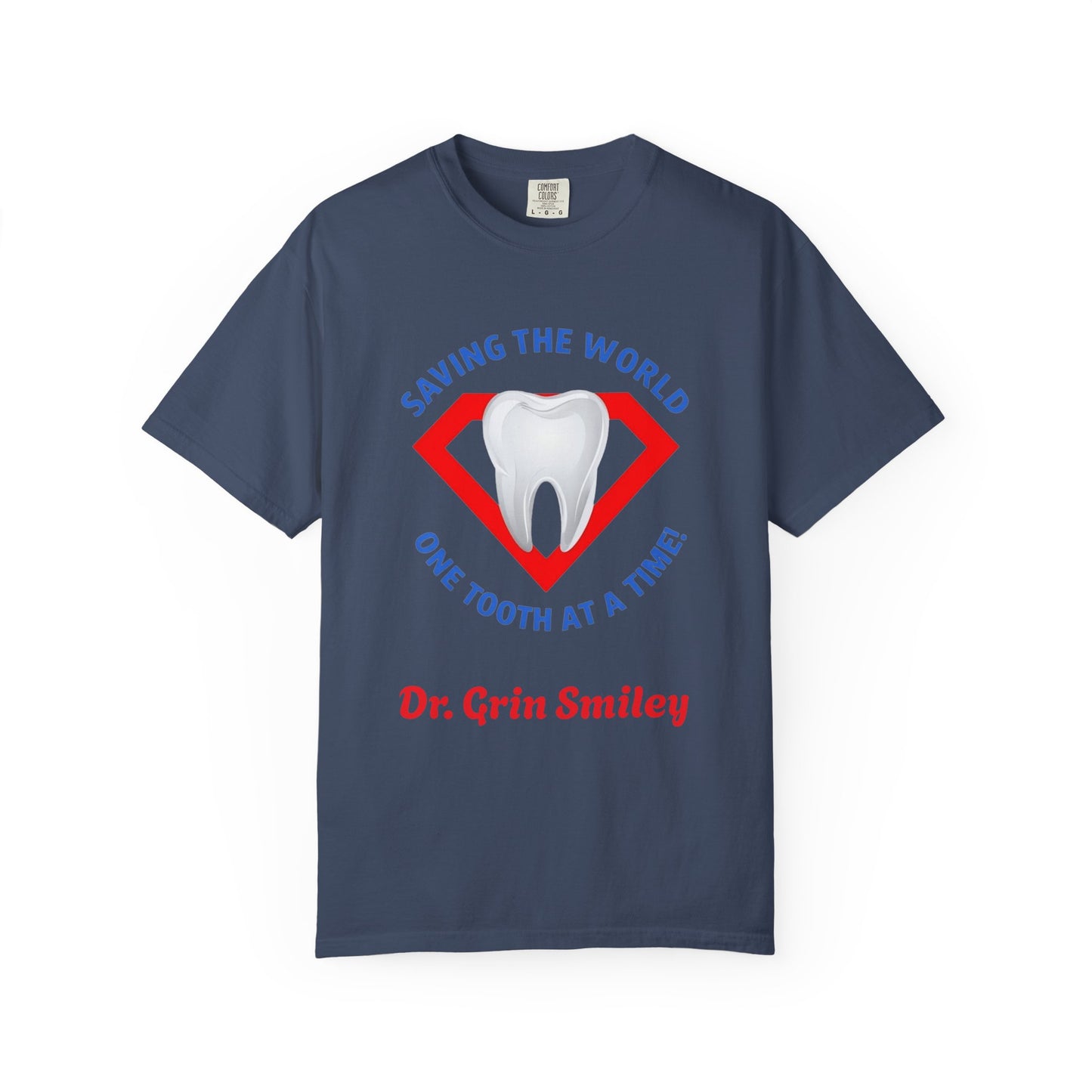 (Personalized Front Only) Super Tooth chest emblem Unisex Garment-Dyed T-shirt