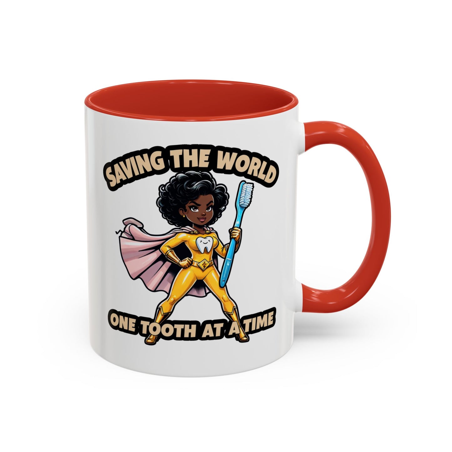 Super Smiles Defender - BW Accent Coffee Mug (11oz)