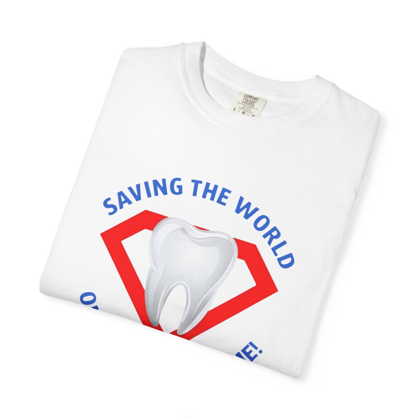 (Personalized Front Only) Super Tooth chest emblem Unisex Garment-Dyed T-shirt