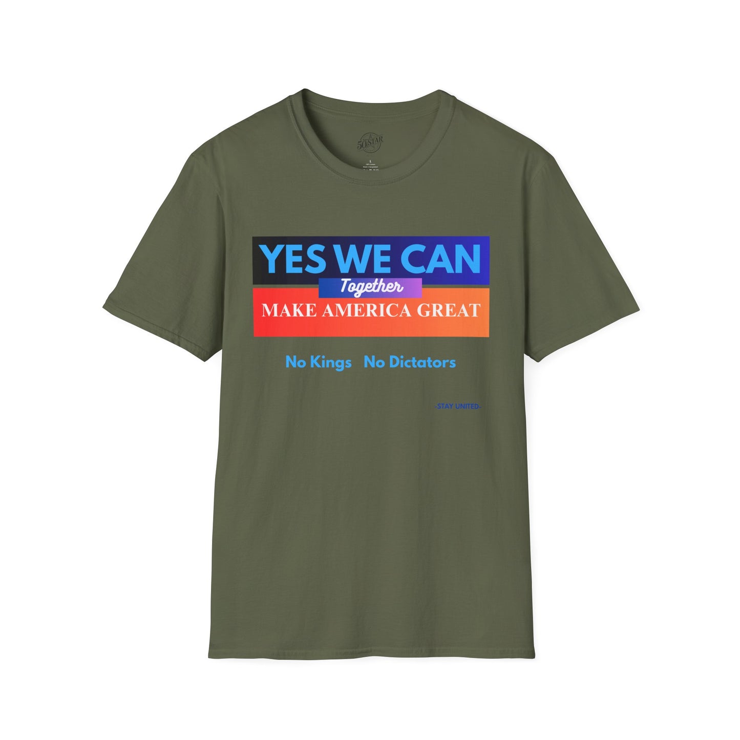 Political Statement T-Shirt - Yes We Can Make America Great Together