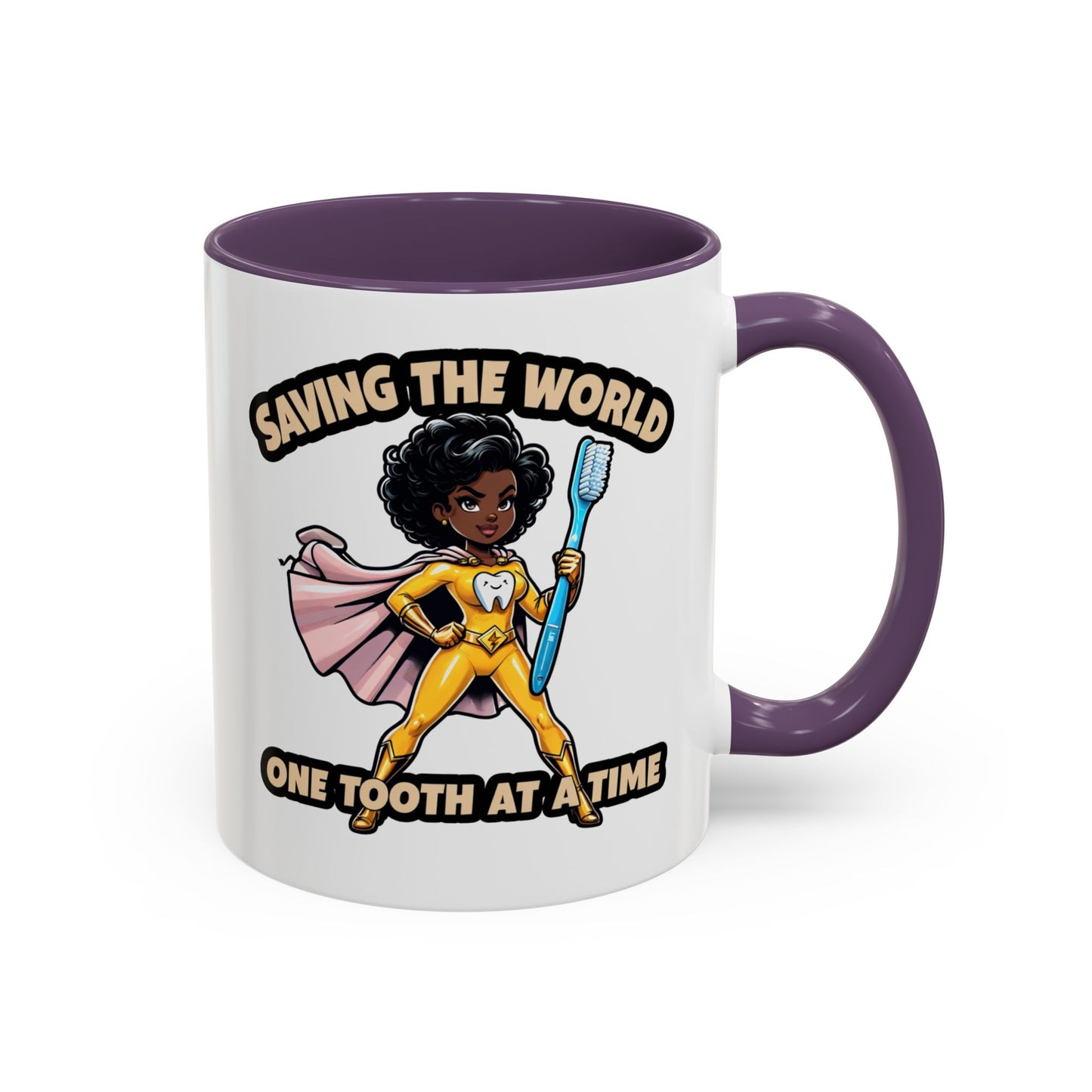 Super Smiles Defender - BW Accent Coffee Mug (11oz)