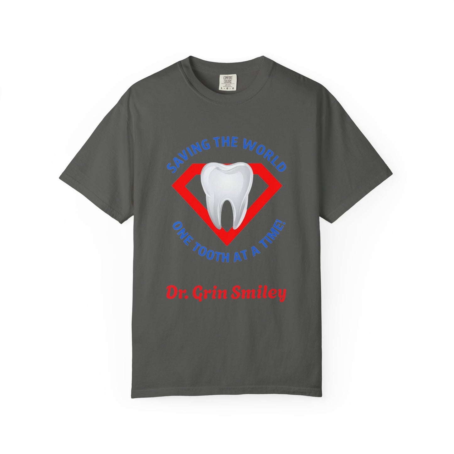 (Personalized Front Only) Super Tooth chest emblem Unisex Garment-Dyed T-shirt