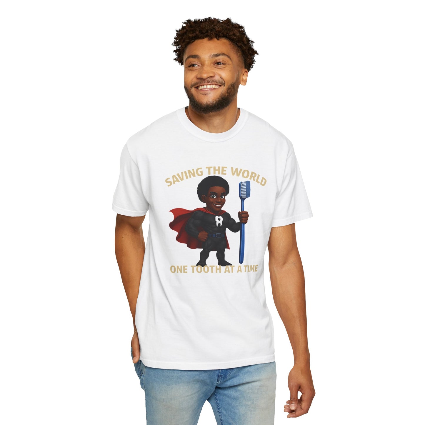 Super Smiles Defender - BM  Unisex Garment-Dyed T-shirt