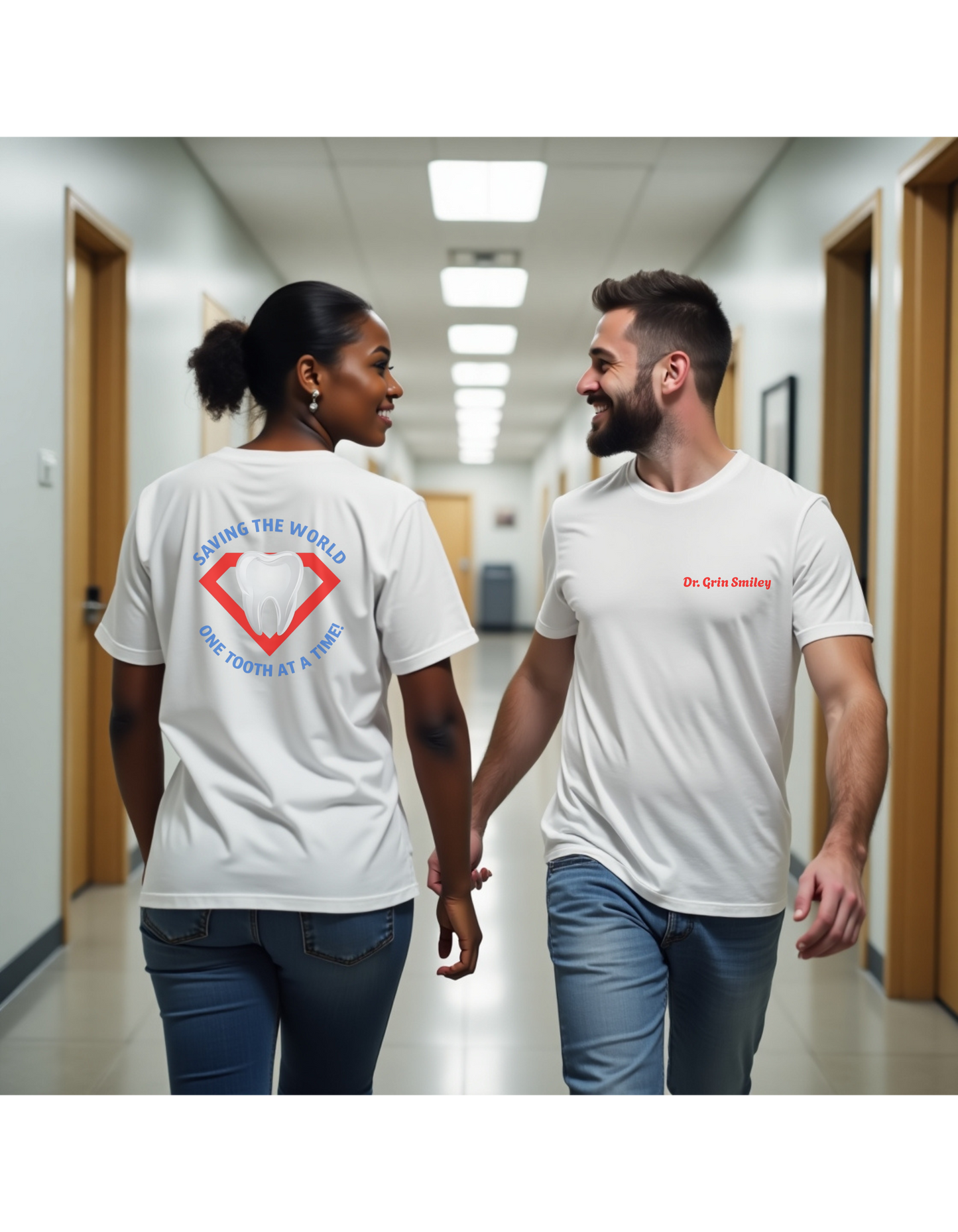 (Personalized Front/Back ) Super Tooth chest emblem - Unisex Garment-Dyed T-shirt