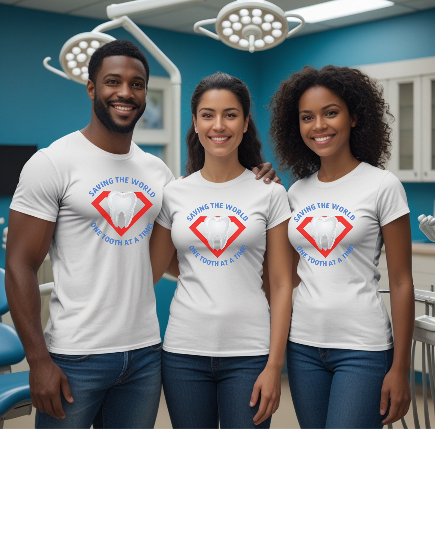 (Personalized Front Only) Super Tooth chest emblem Unisex Garment-Dyed T-shirt