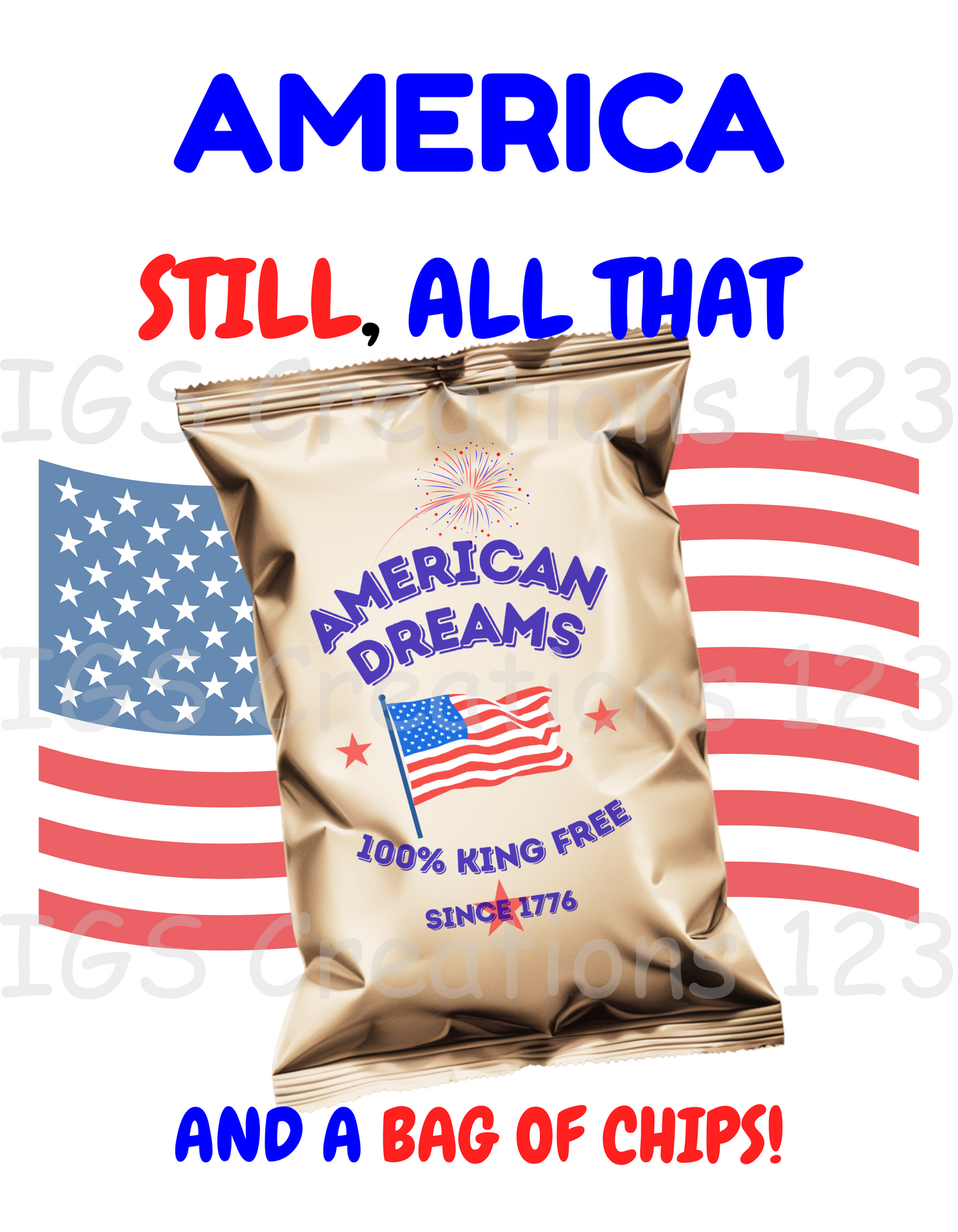 America: Still All That and a Bag of Chips – Patriotic Satire - Unisex Garment-Dyed Tank Top