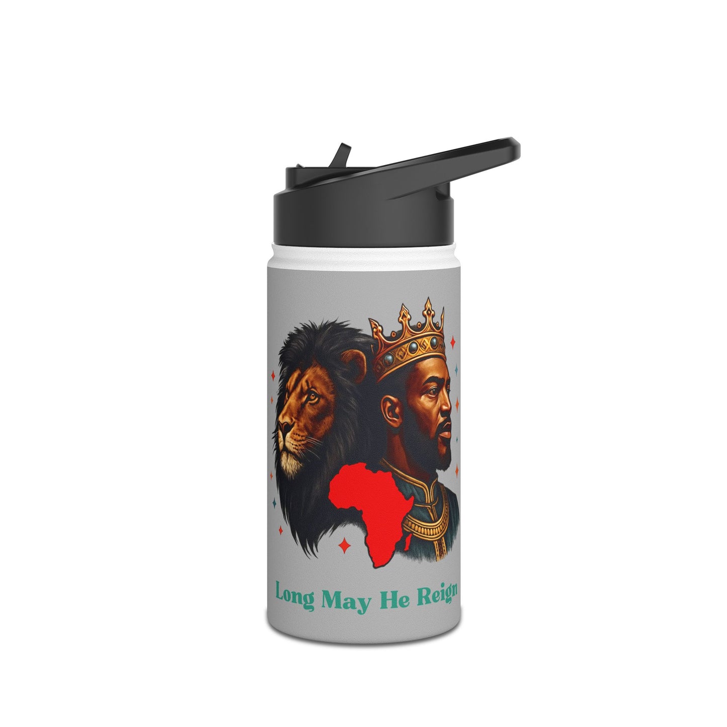 Long May He Reign - Stainless Steel Water Bottle, Standard Lid