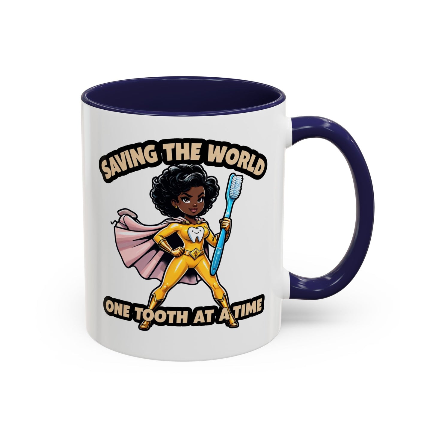 Super Smiles Defender - BW Accent Coffee Mug (11oz)
