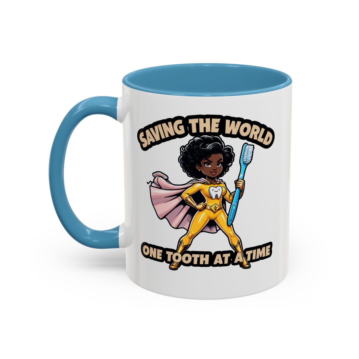 Super Smiles Defender - BW Accent Coffee Mug (11oz)