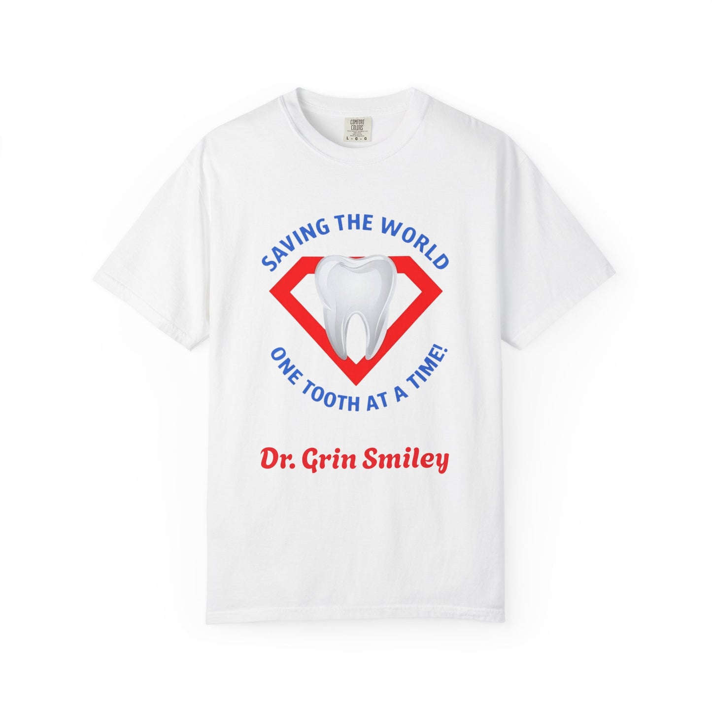 (Personalized Front Only) Super Tooth chest emblem Unisex Garment-Dyed T-shirt