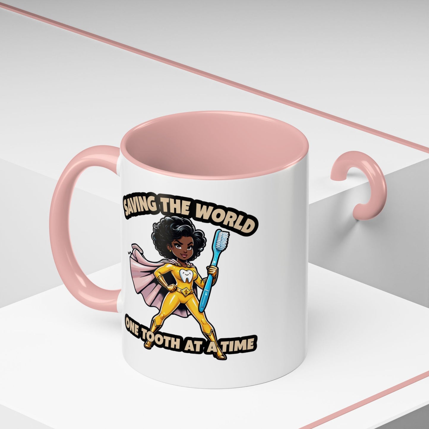 Super Smiles Defender - BW Accent Coffee Mug (11oz)