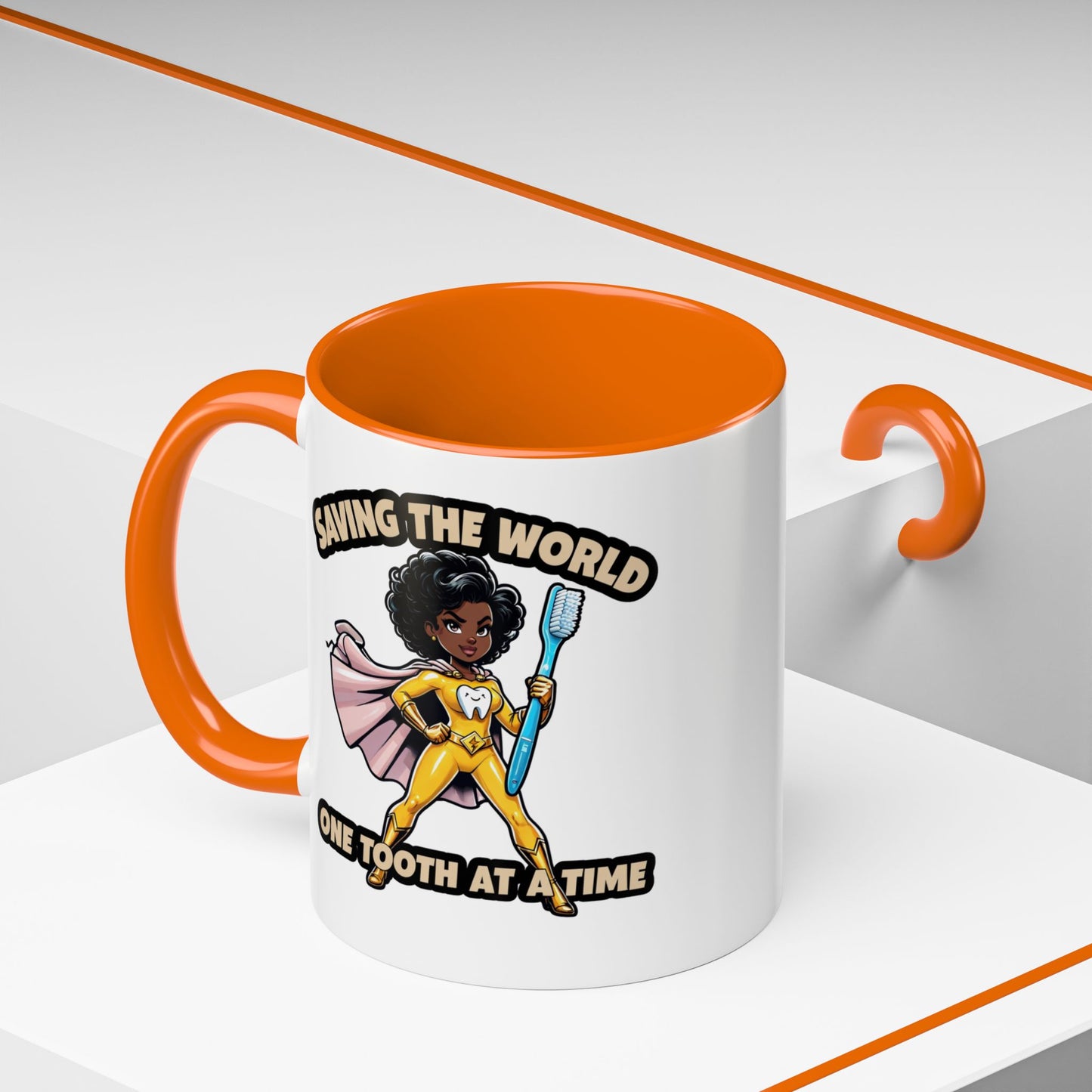 Super Smiles Defender - BW Accent Coffee Mug (11oz)