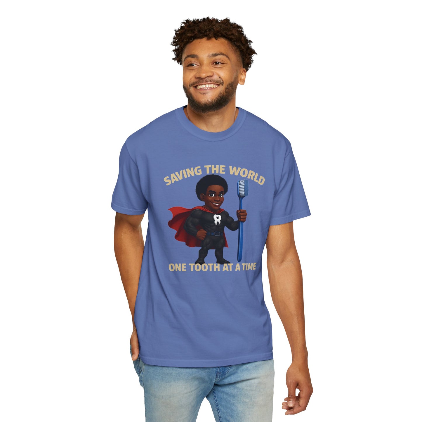 Super Smiles Defender - BM  Unisex Garment-Dyed T-shirt