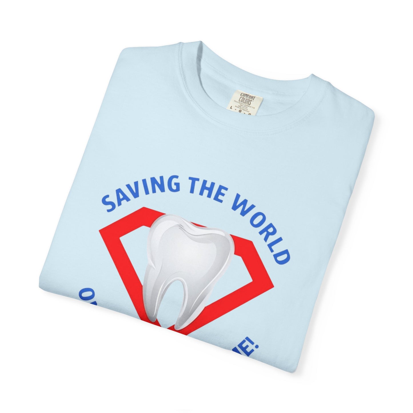 (Personalized Front Only) Super Tooth chest emblem Unisex Garment-Dyed T-shirt