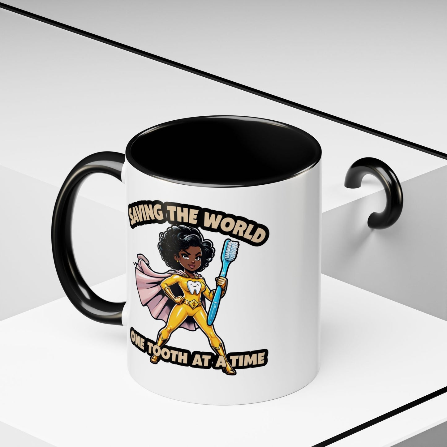 Super Smiles Defender - BW Accent Coffee Mug (11oz)