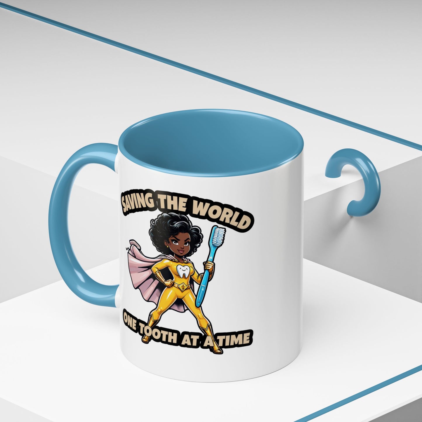 Super Smiles Defender - BW Accent Coffee Mug (11oz)