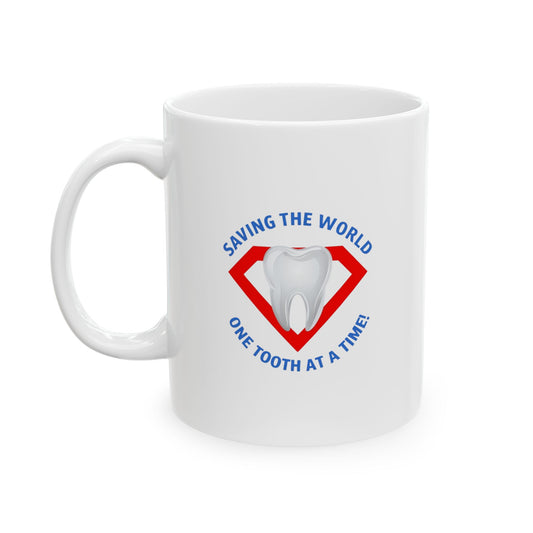 Super Tooth chest emblem Ceramic Mug, (11oz)