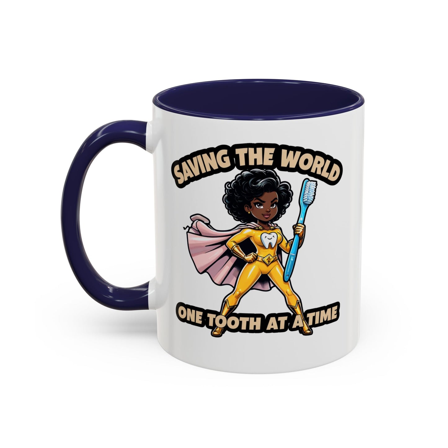 Super Smiles Defender - BW Accent Coffee Mug (11oz)