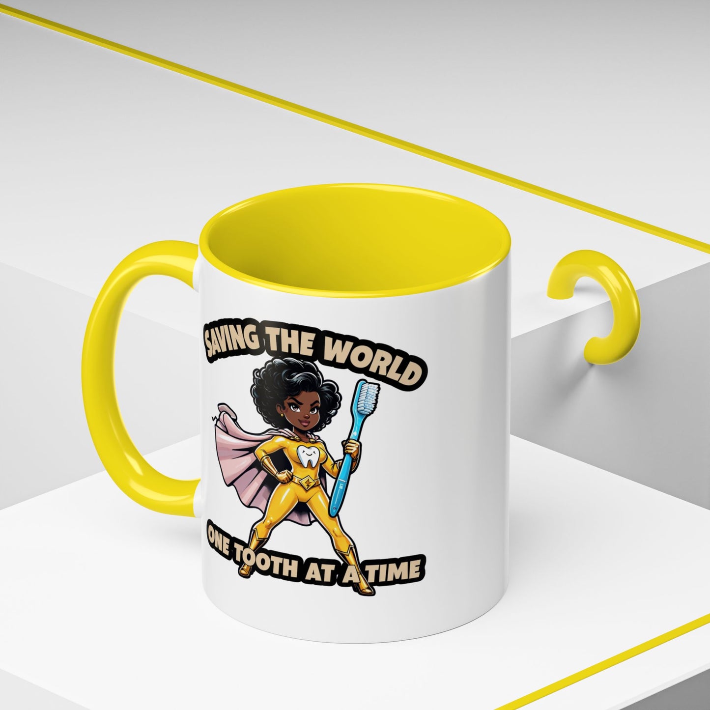 Super Smiles Defender - BW Accent Coffee Mug (11oz)