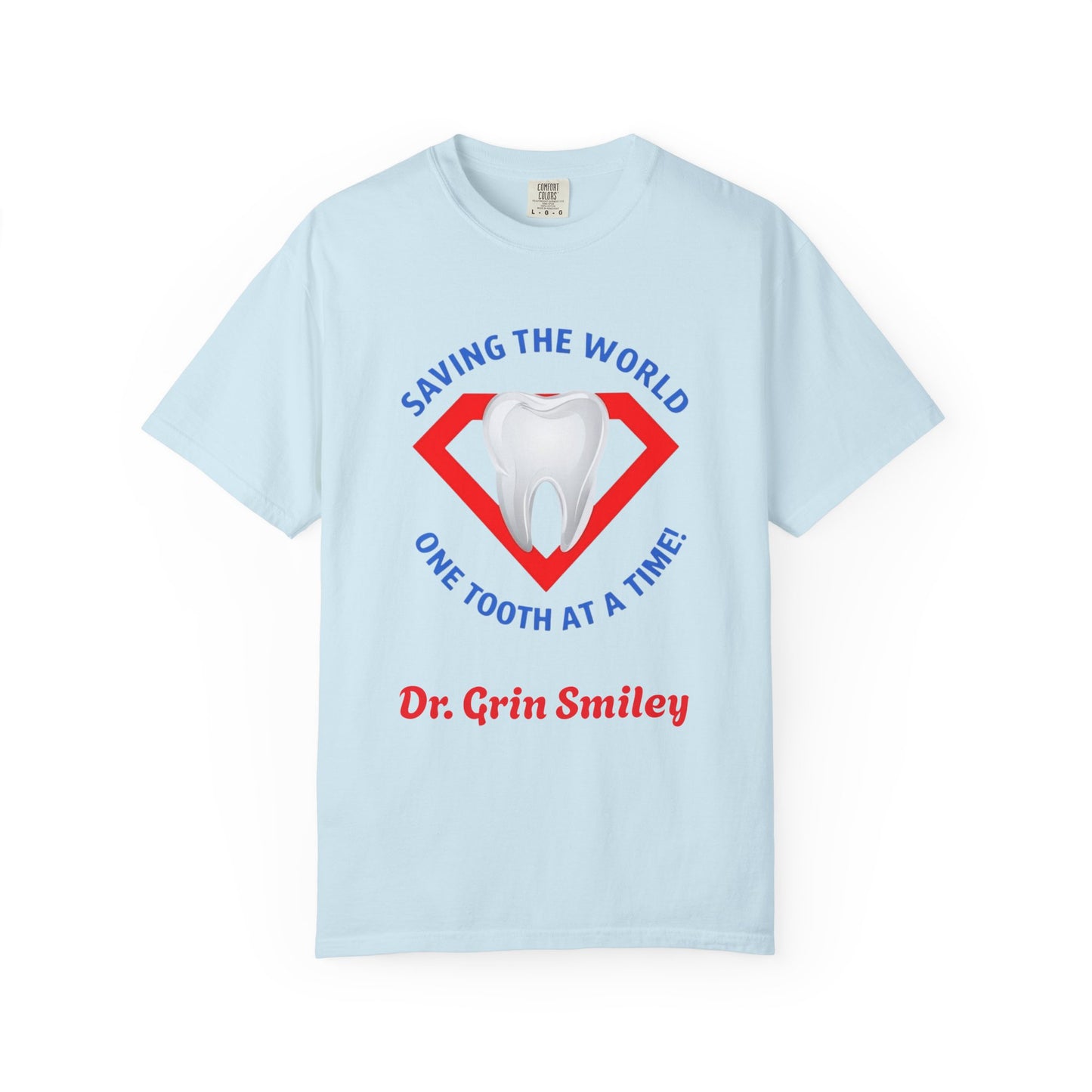 (Personalized Front Only) Super Tooth chest emblem Unisex Garment-Dyed T-shirt