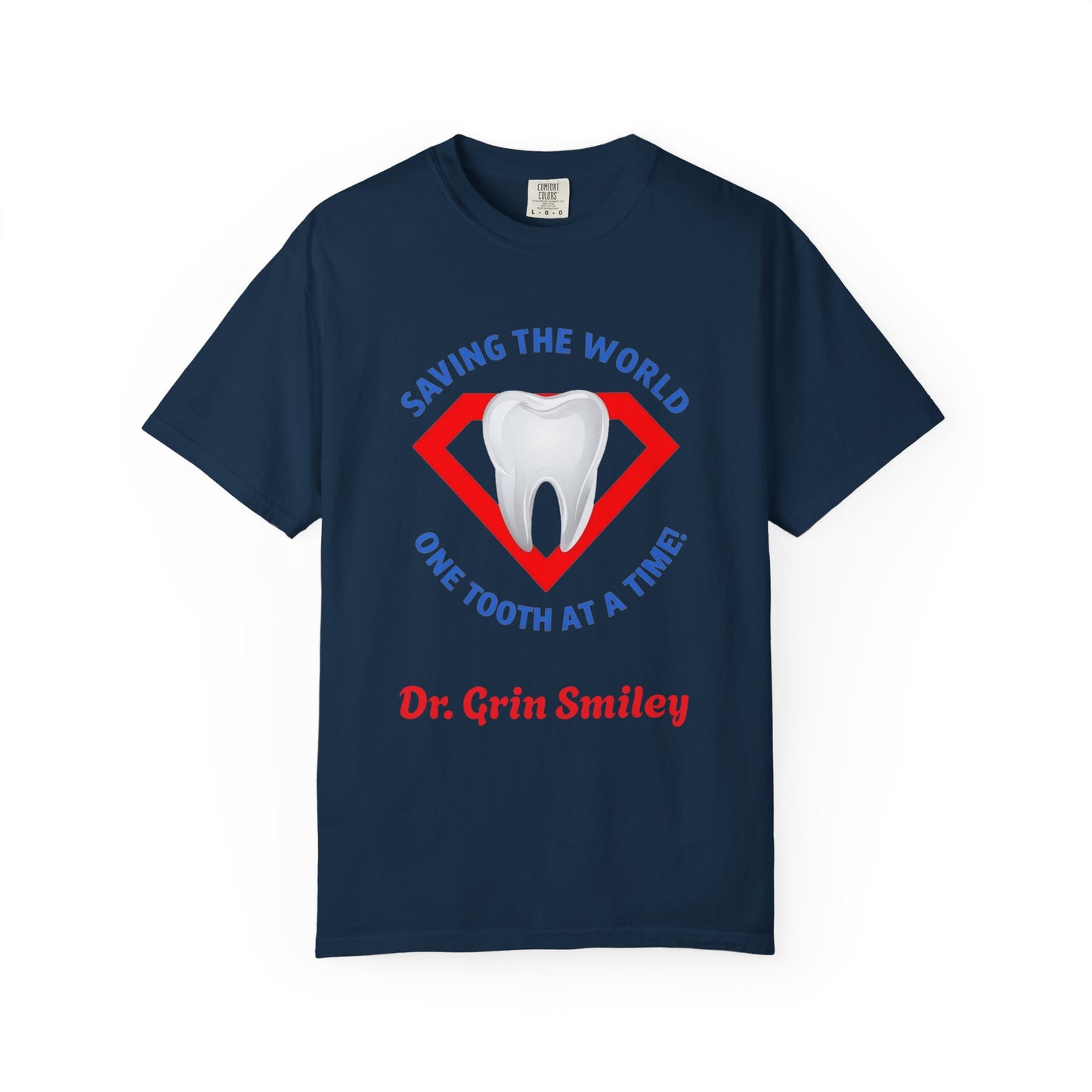 (Personalized Front Only) Super Tooth chest emblem Unisex Garment-Dyed T-shirt