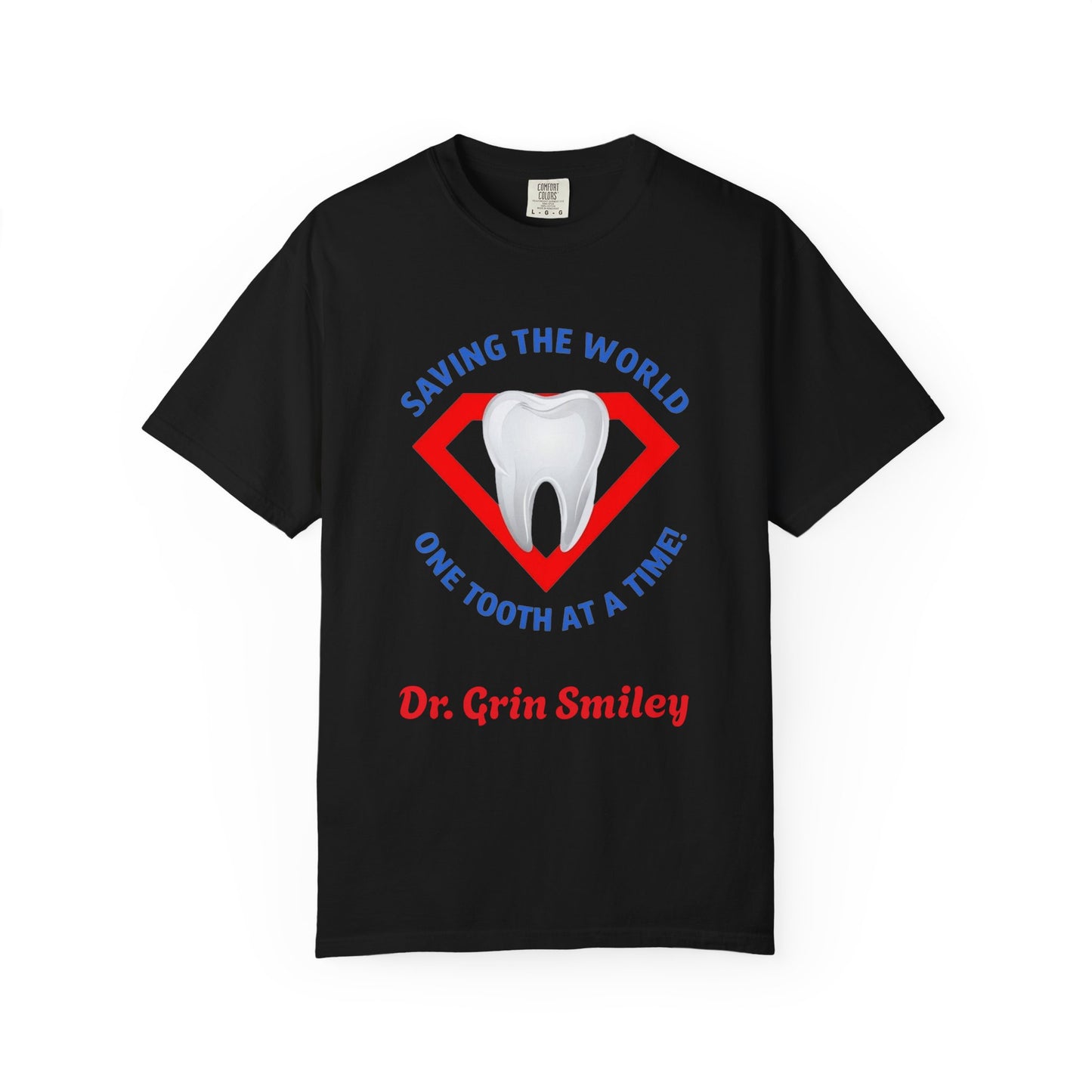 (Personalized Front Only) Super Tooth chest emblem Unisex Garment-Dyed T-shirt
