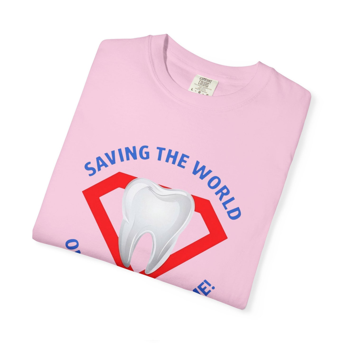 (Personalized Front Only) Super Tooth chest emblem Unisex Garment-Dyed T-shirt