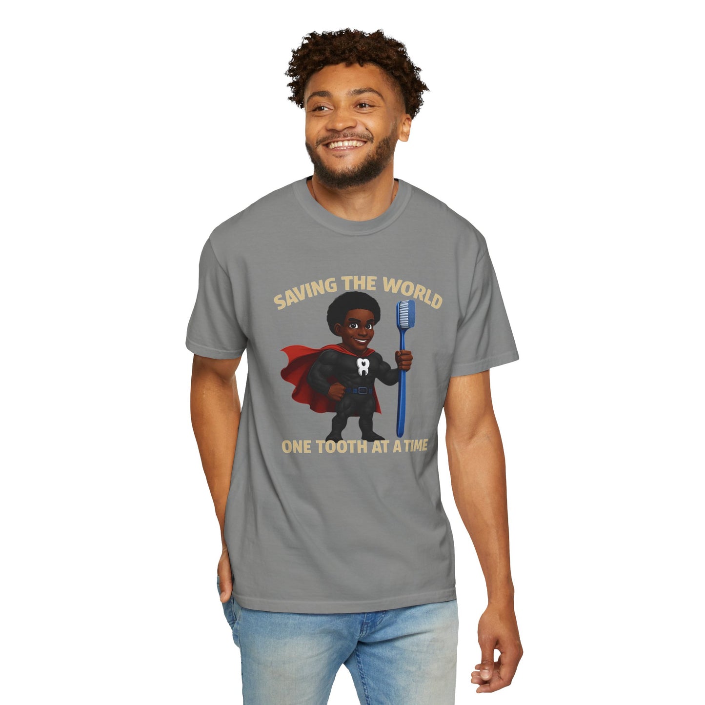 Super Smiles Defender - BM  Unisex Garment-Dyed T-shirt
