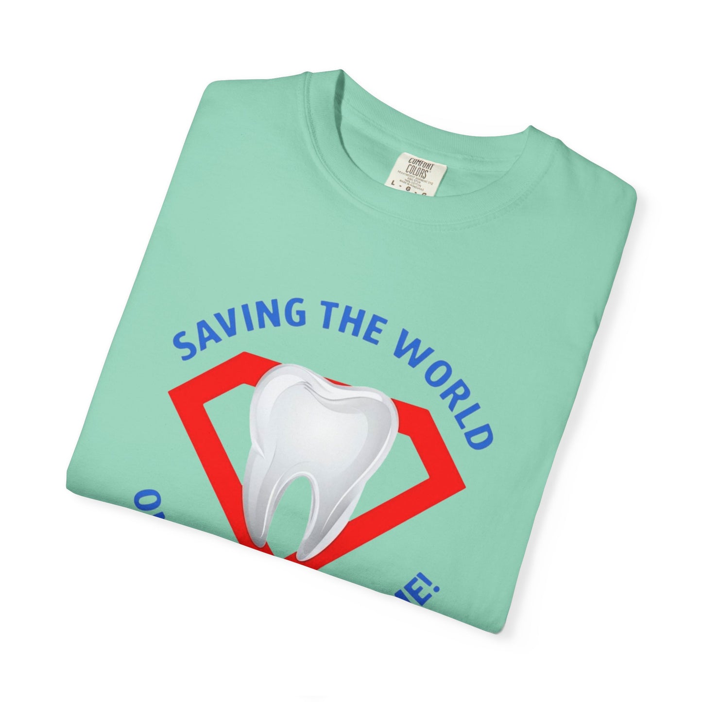 (Personalized Front Only) Super Tooth chest emblem Unisex Garment-Dyed T-shirt