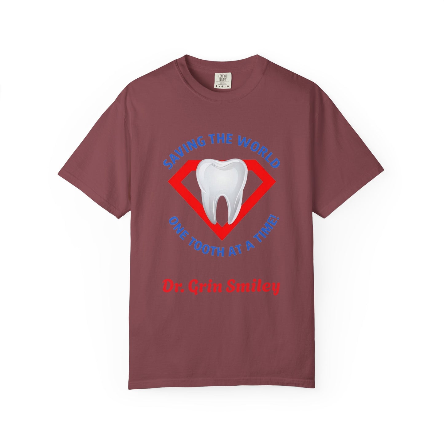 (Personalized Front Only) Super Tooth chest emblem Unisex Garment-Dyed T-shirt