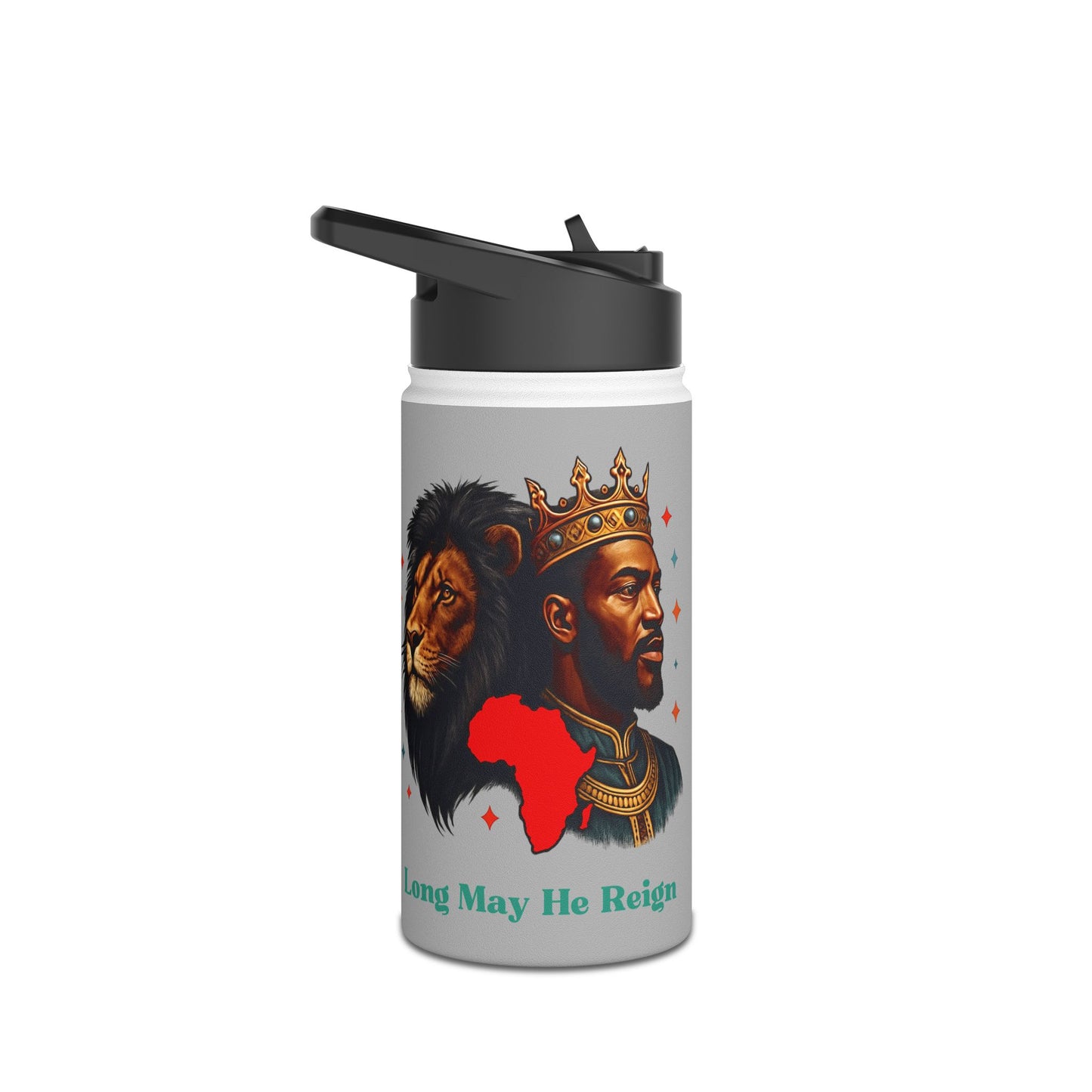Long May He Reign - Stainless Steel Water Bottle, Standard Lid